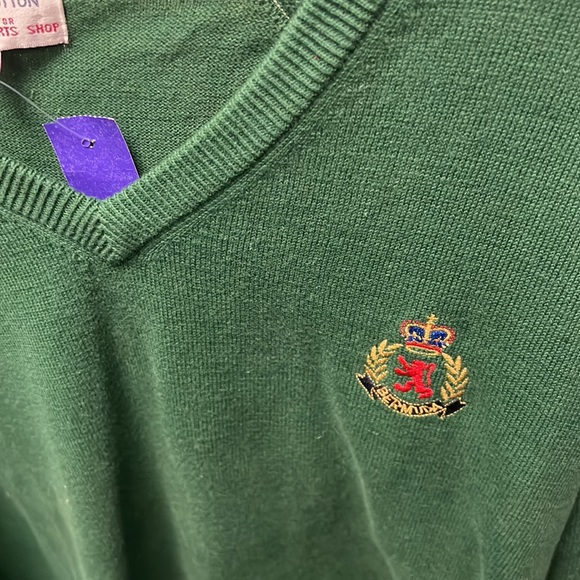 💜Mens Islander Cotton the English Sports Shop Green Sweater XXL - Picture 2 of 3